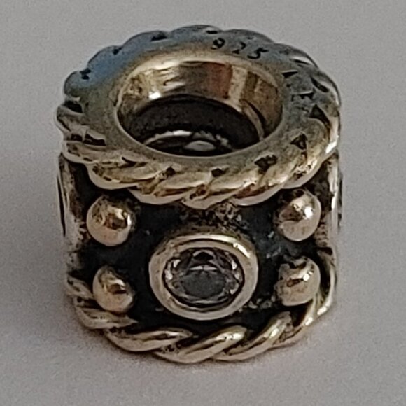 PANDORA Rhine Stone Charm Studded Bikercore - Picture 1 of 5